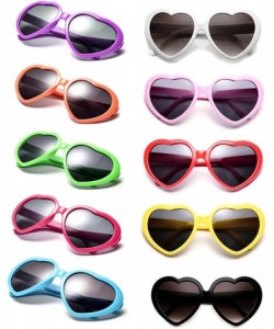 Oversized 10 Packs Neon Colors Wholesale Heart Sunglasses - 20 Packs Pink - CC18G0IISET $20.29