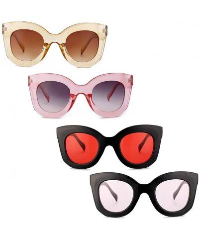 Oversized Cateye Sunglasses For Women Street Fashion Oversized Plastic Frame - 100% UV Protection - - CM18QQT5H4T $23.84