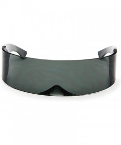Wrap Futuristic Shield Sunglasses Monoblock Cyclops 100% UV400 - Black - C311NX2VIQJ $15.42