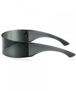 Wrap Futuristic Shield Sunglasses Monoblock Cyclops 100% UV400 - Black - C311NX2VIQJ $15.42