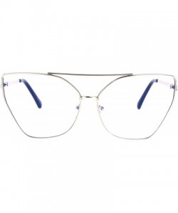 Butterfly Womens Clear Lens Glasses Oversized Fashion Square Butterfly Metal Frame - Silver - C7186HX6XC3 $21.39