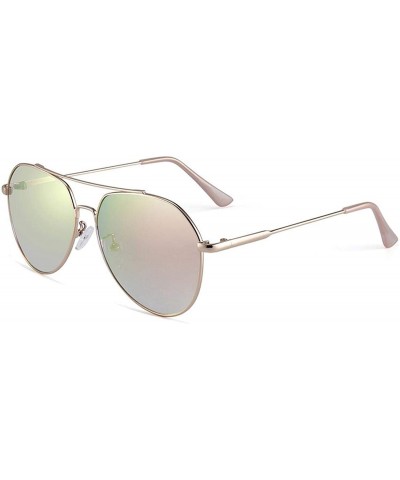 Sport Design Pilot Sunglasses Women Men Driving Alloy Frame UV400 Mirror Sun Glasses's Fashion - Pink - CO197A2RHM6 $73.37