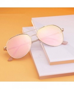 Sport Design Pilot Sunglasses Women Men Driving Alloy Frame UV400 Mirror Sun Glasses's Fashion - Pink - CO197A2RHM6 $32.61