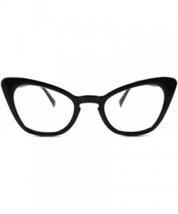 Cat Eye Classic Vintage Retro Fashion Elegant Pointy Cat Eye Lens Glasses - Black - CQ189774N35 $9.41