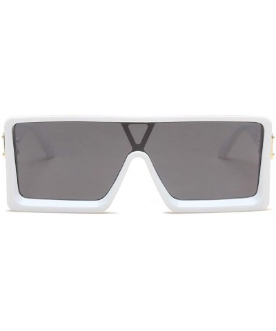 Rectangular Man Women Square Sunglasses Glasses Shades Vintage Retro Sunglasses for Prescription Glasses Eyeglasses - White -...