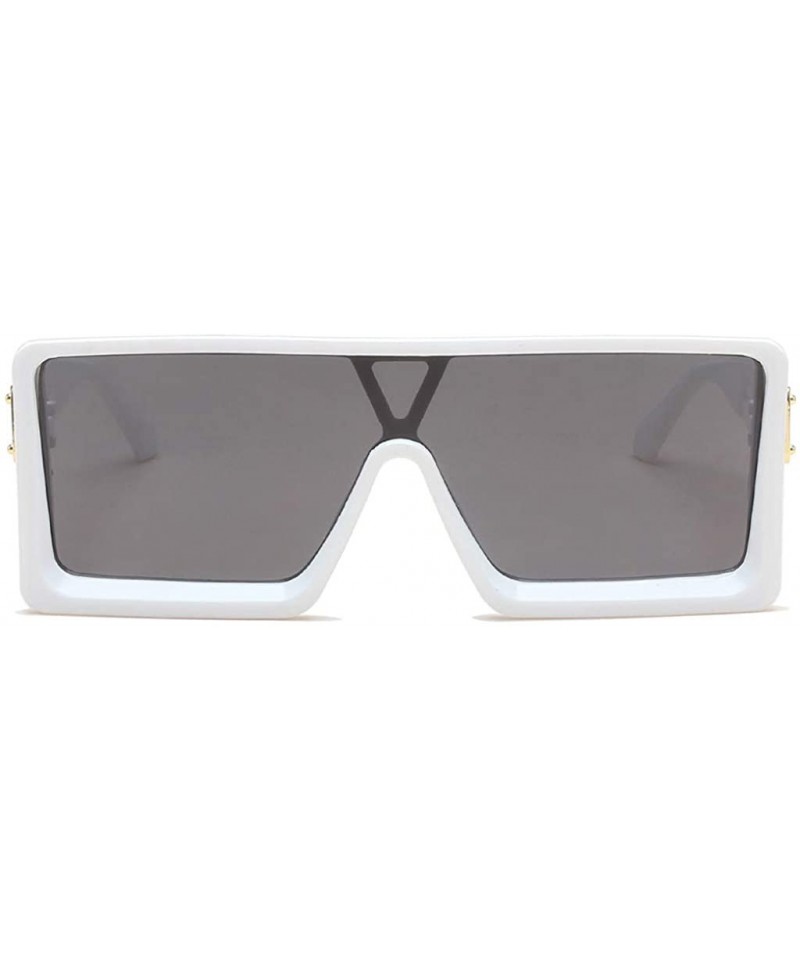 Rectangular Man Women Square Sunglasses Glasses Shades Vintage Retro Sunglasses for Prescription Glasses Eyeglasses - White -...