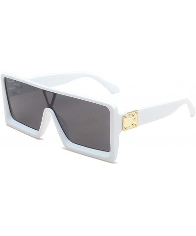 Rectangular Man Women Square Sunglasses Glasses Shades Vintage Retro Sunglasses for Prescription Glasses Eyeglasses - White -...