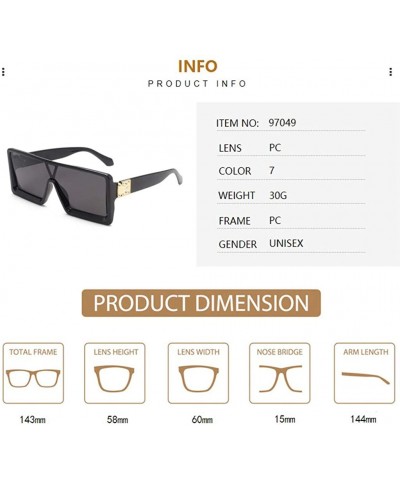 Rectangular Man Women Square Sunglasses Glasses Shades Vintage Retro Sunglasses for Prescription Glasses Eyeglasses - White -...