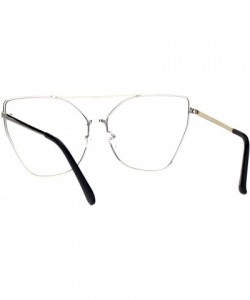 Butterfly Womens Clear Lens Glasses Oversized Fashion Square Butterfly Metal Frame - Silver - C7186HX6XC3 $21.39