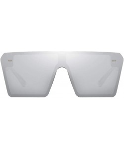 Oversized Rectangle Sunglasses Outdoor Oversized Frames Tinted Lens UV 400 Eyewear Shades - Silver - C7190C4S5WE $12.46