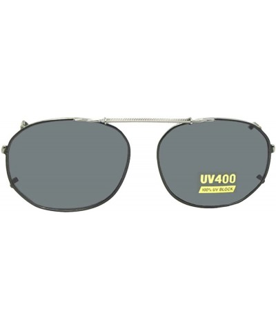 Round Round Square Non Polarized Clip on Sunglasses - Black-non Polarized Gray Lens - C9189SWOESE $32.38