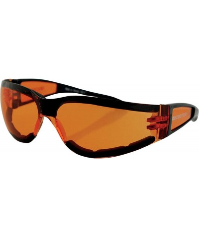 Goggle Shield II Adult Frameless Designer Sunglasses - Black/Amber / One Size Fits All - CZ1156U3KT9 $19.57
