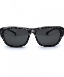 Rectangular Anti-reflective Polarized Lens Fit Over Rectangular Plastic Sunglasses - Slate Tortoise Black - C418ZTAO7D7 $17.49