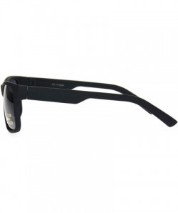 Rectangular Polarized Mens Luxury Designer Rectangular Sport Sunglasses - Matte Black Black - CG18NDNYTGI $23.20