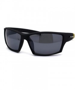 Sport Rubberized Matte Aerodynamic Squared Geometric Sport Sunglasses - Black Yellow - CN195UDZ3SI $13.56