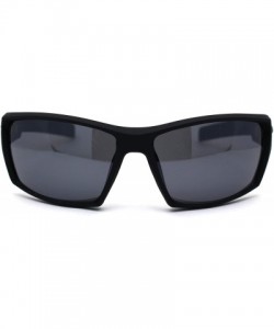 Sport Rubberized Matte Aerodynamic Squared Geometric Sport Sunglasses - Black Yellow - CN195UDZ3SI $13.56