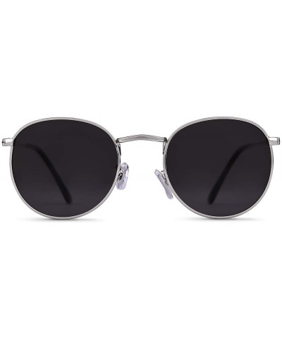 Oversized Round Polarized Sunglasses for Men Women Vintage Designer Circle Lens Sun Glasses - CK18SN2SO9A $10.66