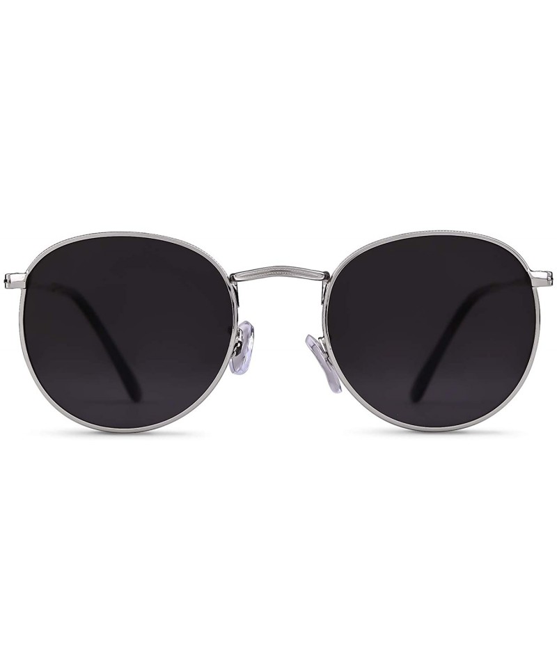 Oversized Round Polarized Sunglasses for Men Women Vintage Designer Circle Lens Sun Glasses - CK18SN2SO9A $10.66