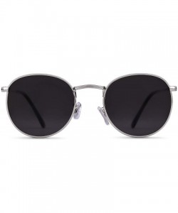 Oversized Round Polarized Sunglasses for Men Women Vintage Designer Circle Lens Sun Glasses - CK18SN2SO9A $10.66