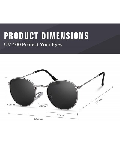 Oversized Round Polarized Sunglasses for Men Women Vintage Designer Circle Lens Sun Glasses - CK18SN2SO9A $10.66