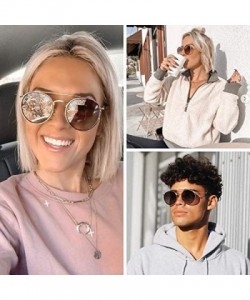 Oval Round Double Bridge Polarized Modern Retro Sunglasses - Black Frame / Black Lens - CJ18Y5C00MK $46.65