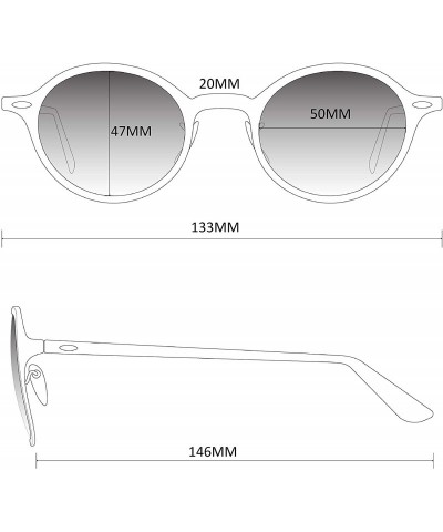 Oval Round Double Bridge Polarized Modern Retro Sunglasses - Black Frame / Black Lens - CJ18Y5C00MK $46.65