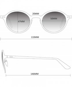 Oval Round Double Bridge Polarized Modern Retro Sunglasses - Black Frame / Black Lens - CJ18Y5C00MK $46.65