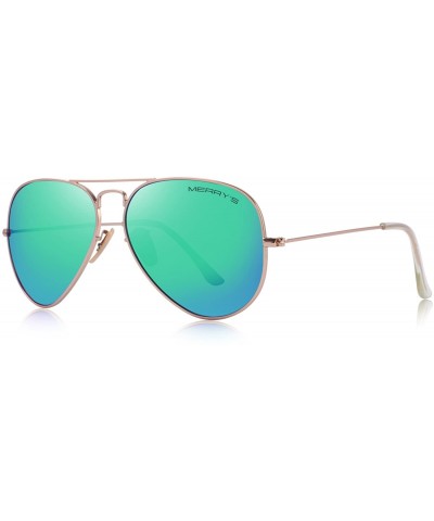 Aviator Classic Men Polarized sunglass Pilot Sunglasses for Women 58mm S8025 - Gold&green - CK18DMLN644 $9.13