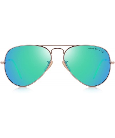 Aviator Classic Men Polarized sunglass Pilot Sunglasses for Women 58mm S8025 - Gold&green - CK18DMLN644 $9.13