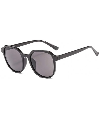 Round Fashion Round HD Sunglasses for Women - UV400 Protection - Beach - Shopping - Black - C918X05ER3M $13.15