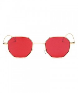 Oval Blue Yellow Red Tinted Sunglasses Women Small Frame PolygonVintage Sun Glasses Men Retro - Clear Red - C0197Y779A2 $16.71