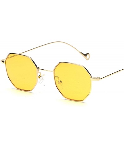 Oval Blue Yellow Red Tinted Sunglasses Women Small Frame PolygonVintage Sun Glasses Men Retro - Clear Red - C0197Y779A2 $16.71