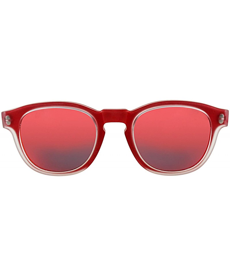 Round Italian Fashion Handmade Colorful Sunglasses- Rx-able Round Glasses Frame for Women Men - 3 - Red Crystal - C418T2YHIKQ...