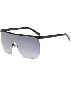 Square 2019 New Trending Unisex Oversized Square Sunglasses Rimless One Piece Goggle Eyewear UV400 - Black - CZ18MG2L7QQ $12.63