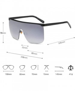 Square 2019 New Trending Unisex Oversized Square Sunglasses Rimless One Piece Goggle Eyewear UV400 - Black - CZ18MG2L7QQ $12.63