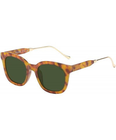 Oval Classic Square Polarized Sunglasses Unisex UV400 Mirrored Glasses SJ2050 - D15 Amber Frame/G15 Lens - CO18RO4QE6L $13.90