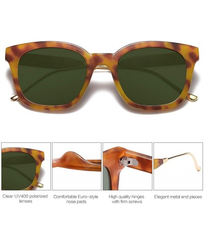 Oval Classic Square Polarized Sunglasses Unisex UV400 Mirrored Glasses SJ2050 - D15 Amber Frame/G15 Lens - CO18RO4QE6L $27.80