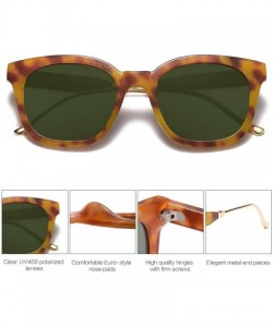 Oval Classic Square Polarized Sunglasses Unisex UV400 Mirrored Glasses SJ2050 - D15 Amber Frame/G15 Lens - CO18RO4QE6L $13.90