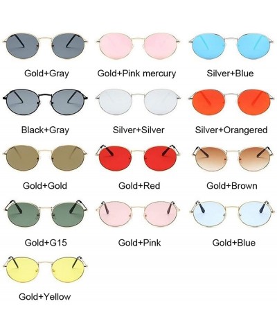 Round Retro Round Pink Sunglasses Women Er Sun Glasses Alloy Mirror Female Oculos De Sol Brown - Silversilver - CT198AHE3UO $...