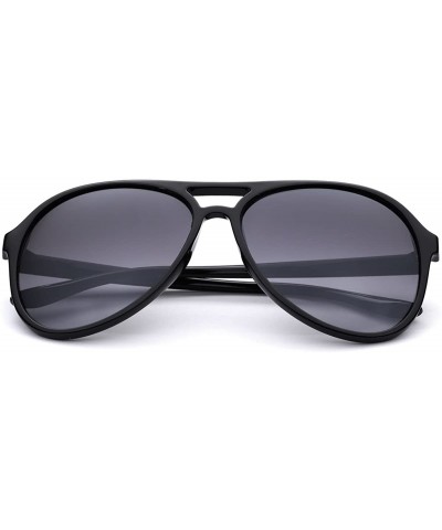 Aviator Retro Vintage Unisex Fashion Aviator Sunglasses - Black - Gradient Smoke - CB11P3RCYM9 $12.53