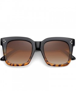 Square Classic Square Oversized Sunglasses for Women Men Vintage Shades UV400 - C10 Bottom Leopard - CN198DQ5ZGZ $7.53