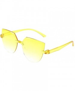 Oversized Fashion Rimless Multilateral Sunglasses Lightweight Colorful Glasses - H - C11903Y6AWE $22.05