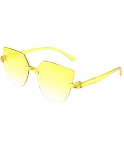 Oversized Fashion Rimless Multilateral Sunglasses Lightweight Colorful Glasses - H - C11903Y6AWE $9.16