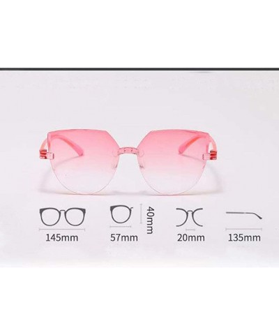 Oversized Fashion Rimless Multilateral Sunglasses Lightweight Colorful Glasses - H - C11903Y6AWE $9.16