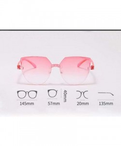 Oversized Fashion Rimless Multilateral Sunglasses Lightweight Colorful Glasses - H - C11903Y6AWE $22.05