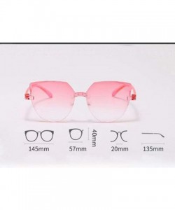 Oversized Fashion Rimless Multilateral Sunglasses Lightweight Colorful Glasses - H - C11903Y6AWE $9.16