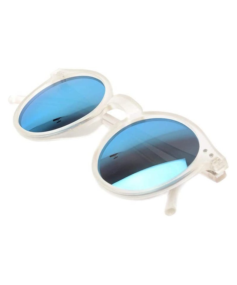 Goggle Sun Glasses Unisex Vintage Retro Women Men Glasses Mercury Mirror Lens Sunglasses-Gold Clear - CQ199HOGCR2 $22.33