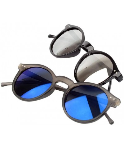 Goggle Sun Glasses Unisex Vintage Retro Women Men Glasses Mercury Mirror Lens Sunglasses-Gold Clear - CQ199HOGCR2 $22.33