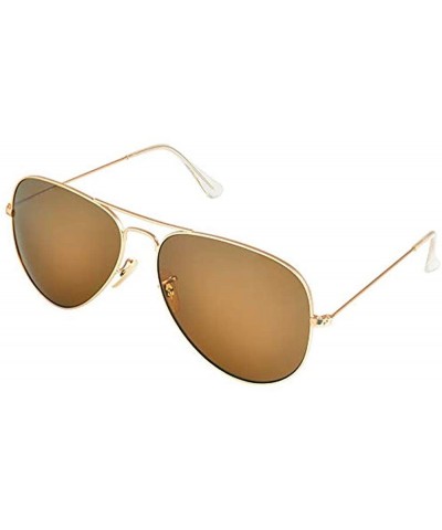 Aviator Classic Metal Sun Glasses 3025 Men Aviator Sunglasses Glass Lens Women - UV 400 with case 58MM - C018D3SULXG $27.79