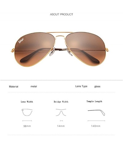 Aviator Classic Metal Sun Glasses 3025 Men Aviator Sunglasses Glass Lens Women - UV 400 with case 58MM - C018D3SULXG $27.79